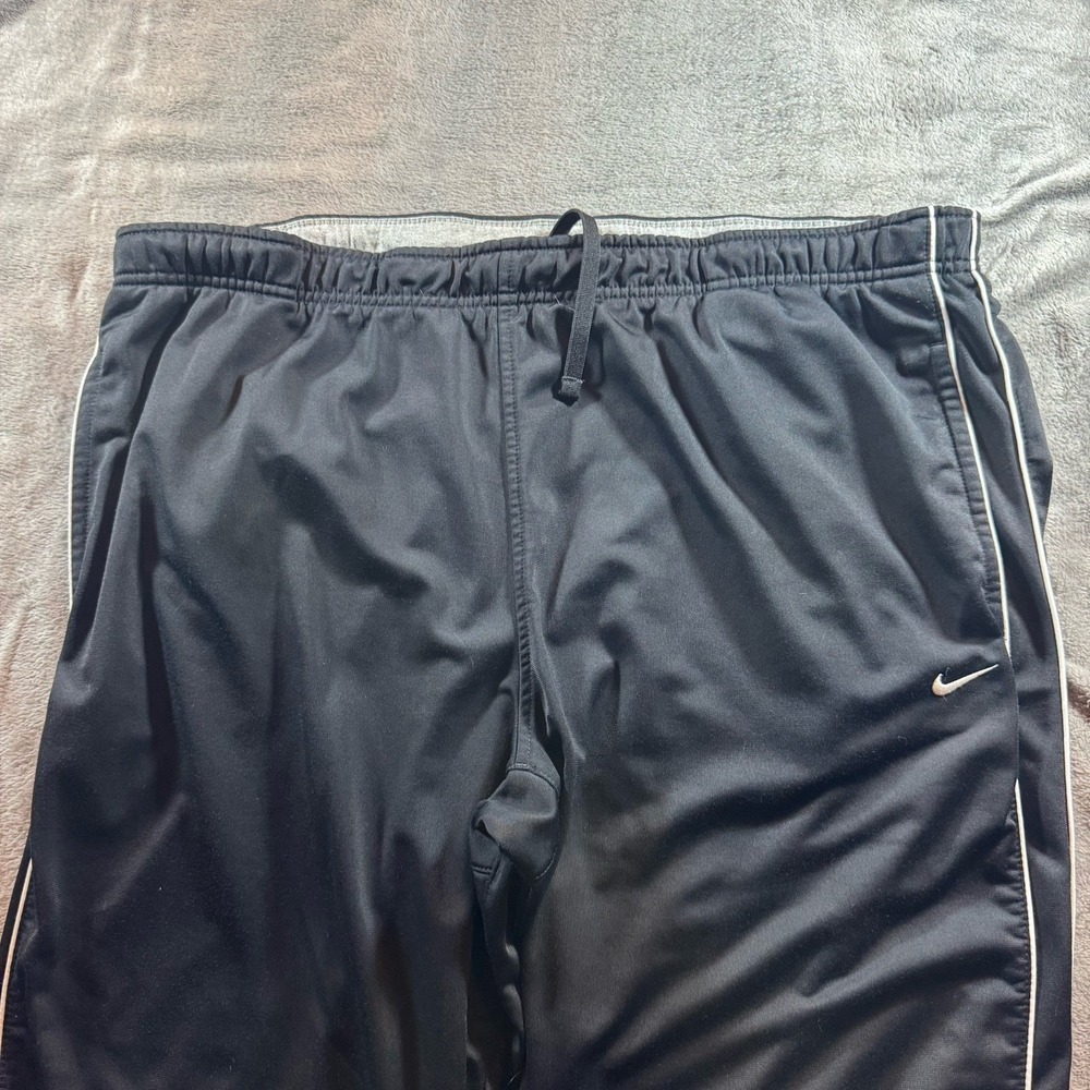 Vintage Y2K Nike Track Pants Men XXL Black Striped Baggy Wide Leg Swoosh Skater